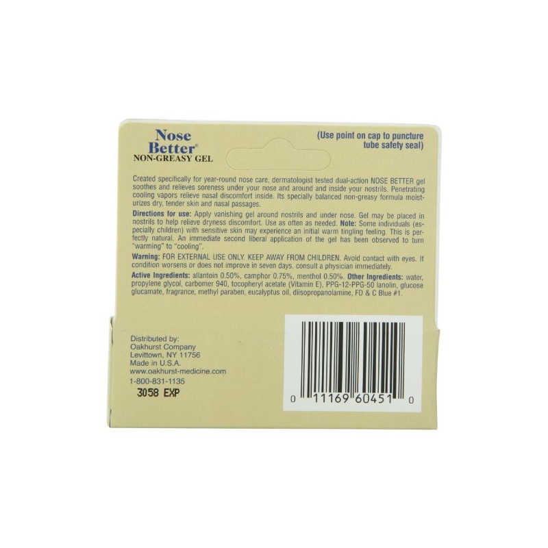 NOSE BETTER Nose Better non-greasy aromatic relief gel .46 oz