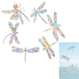 Dragonfly Anti-Collision Window Clings,4 Sheets/24pcs Dragonfly Sticker for Window Butterfly Static Window Clings Rainbow Spaces Window Stickers Bird Window Strike Prevention Clings
