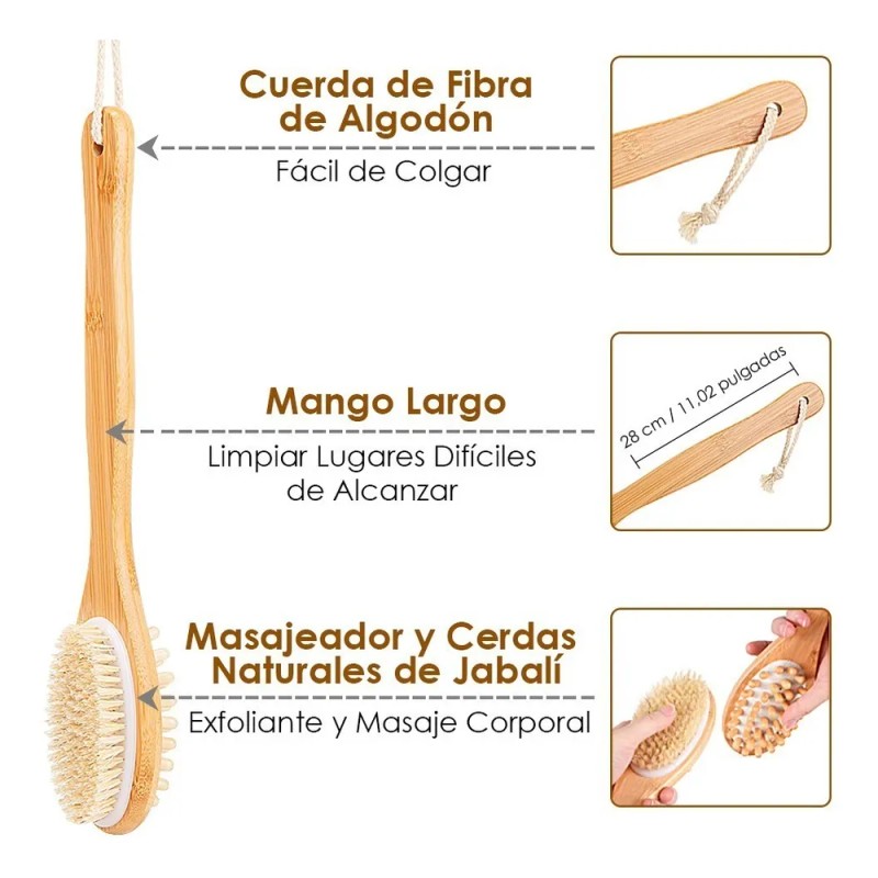Cepillo De Corporal Facial Masaje Estimula Circulación 3 Pzs