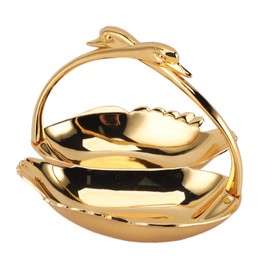 Double Fruit Plate Zinc Alloy Dual Fruit Tray Decorative Fruit Serving Tray Exquisite Fruit Holder Tray for Snack Desserts