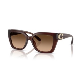 COACH Women's HC8408U Universal Fit Square Sunglasses, Milky Hazelnut/Brown Gradient, 55 mm