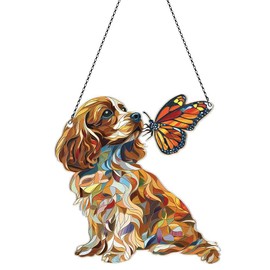 Cocker Spaniel Ornaments Acrylic Window Hanging, Cocker Spaniel Gifts for Women Men Cocker Spaniel Lovers, Cocker Spaniel Decor, Cocker Spaniel Decorations, Cocker Spaniel and Butterfly Ornaments