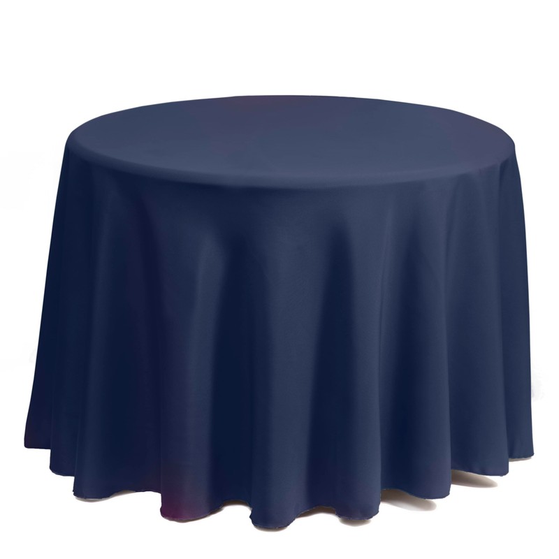 Gee Di Moda Round Tablecloth - 70 Inch Navy Blue