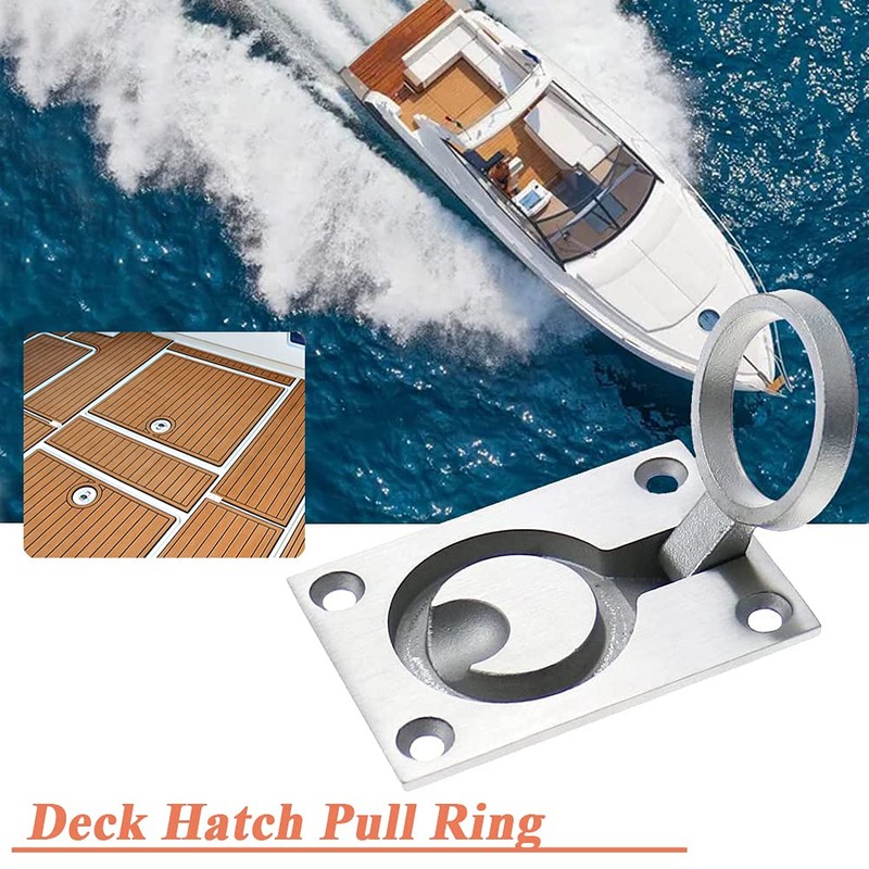 Mesee 2 Packs Flush Ring Pull Handle with Mount Screws