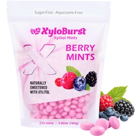 XyloBurst - Xylitol Mints | Sugar Free Breath Mint for Oral Health | Gluten Free, Vegan, Keto Friendly | Aspartame Free Mints | Berry | 275 Count