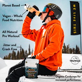 TruWild Motion All Natural Pre Workout Powder Drink Mix for Men & Women w/No Jitters or Crash – Whole Food Plant Based Vegan – Organic w/Electrolytes + BioPerine – 20 Servings (Pineapple Mango)