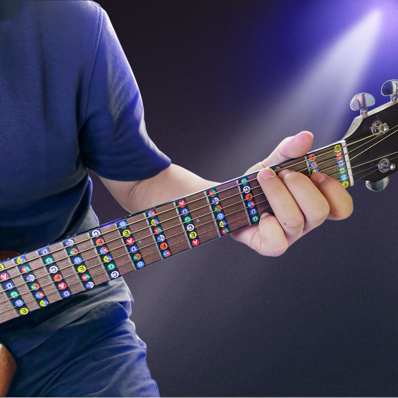 2Pcs Self Adhesive Guitar Fingerboard Stickers with 6Pcs Guitar Picks,