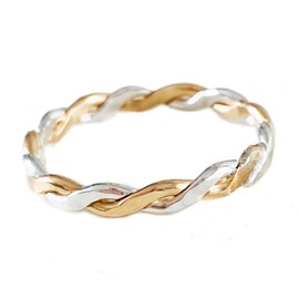 Toe Rings And Things Anillo para el Pulgar con Medalla de Cordel, Plata de Ley 925 y Anillo Chapado en Oro para Tus Dedos