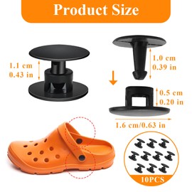 10 Pcs Black Plastic Rivets, Plastic Shoes Charm Rivets, Buckle Plastic Shoe Button for Shoe Repair and Fixation
