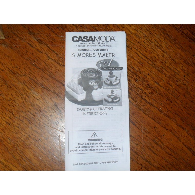 CASAMODA S'MORES MAKER 3 in 1 DESSERT CENTER