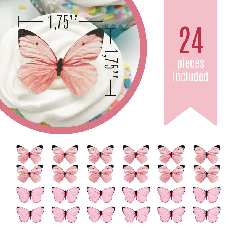Sugar Robot Edible Butterflies for Cake Decorating - Small Pastel