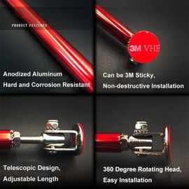 EOHMAK 2PCS Front Bumper Lip Splitter Strut Rod Tie Bars Support Rod Adjustable Compatible with Most Vehicles 3''-8'' (Colorful, 20CM/7.87 inch)