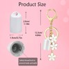 LUHOHI 4PCS Lip Balm Cap Keychain With Flower Charms for