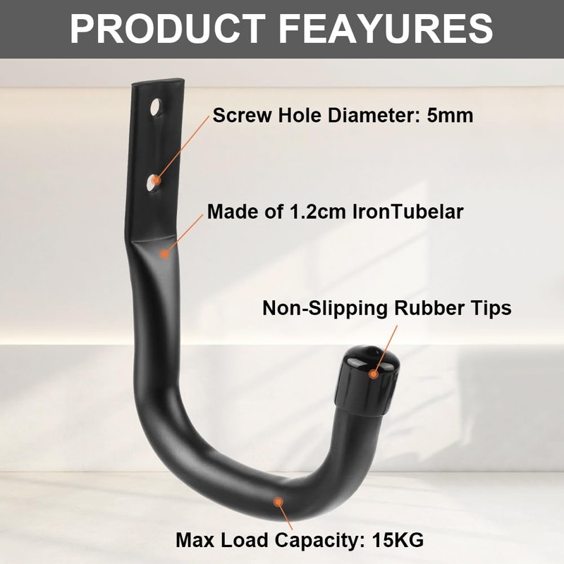 HOTUT Universal Heavy Duty Garage Storage Hooks Set, 6pcs Heavy