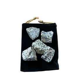 Natural Dalmatian Jasper Stone 20 to 30 mm 5 Pieces Dalmatian Jasper Stone Brutus Dalmatian Jasper Natural Dalmatian Jasper for Jewellery Making (Dalmatian Jasper, 5)