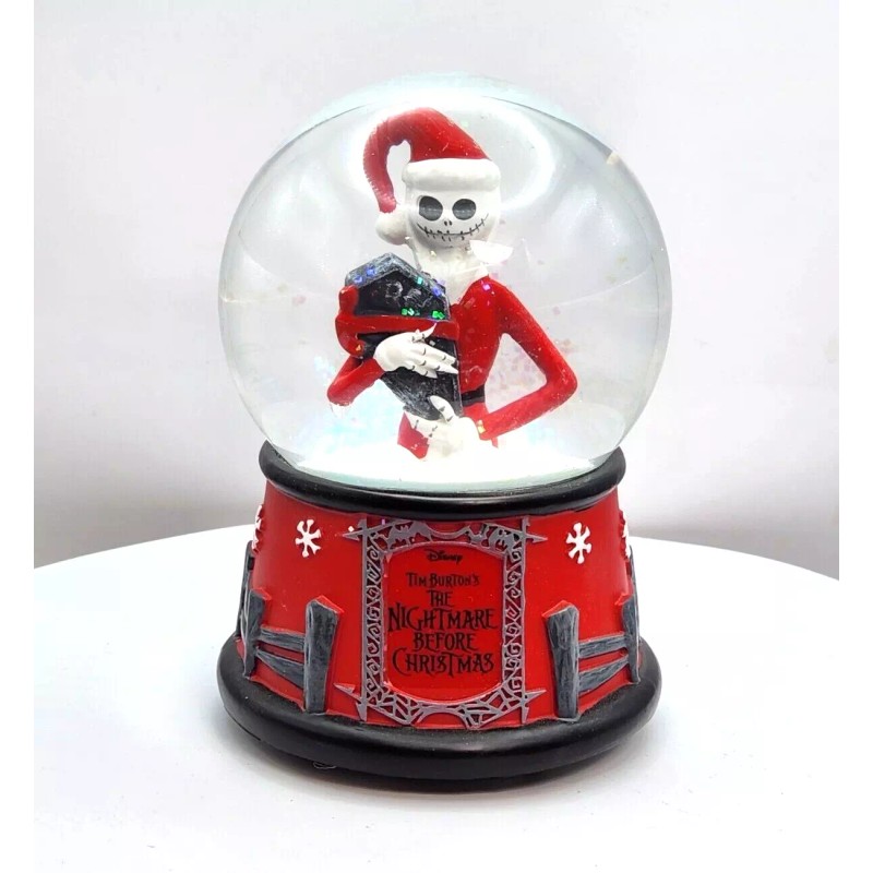 Ruz Nightmare Before Christmas Jack Skellington Musical Snow Globe