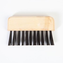 Brush Cleaner with Nylon Bristles in Dark Maple Wood Handle, Made in Europe