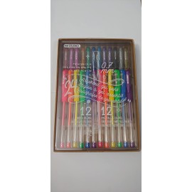 24 Assorted Gel Pens 0.7mm (12 Neon + 12 Metallic)