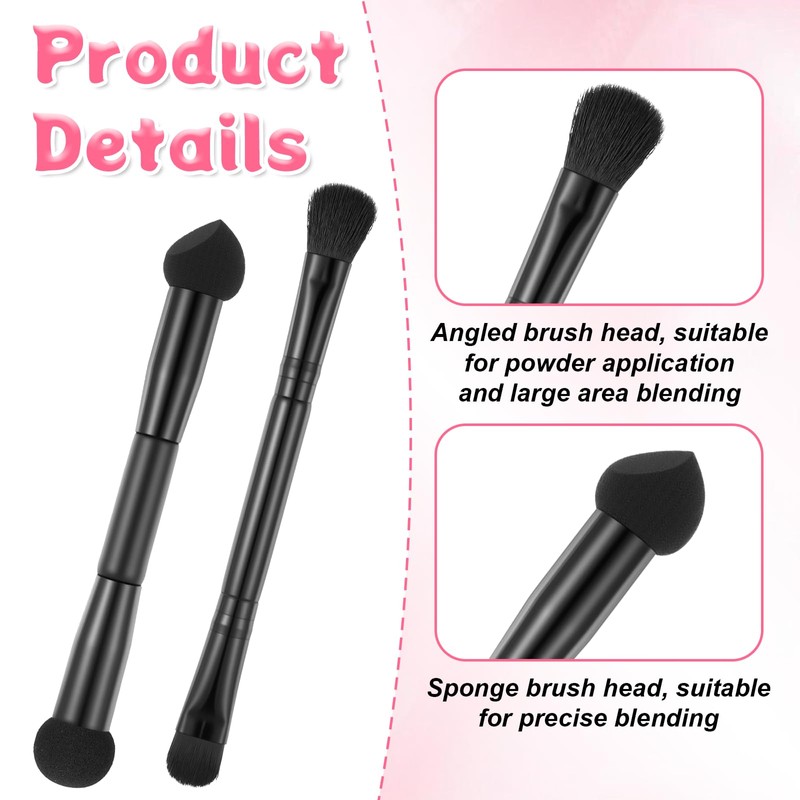 2 Pcs Dual-Ended Hairline Powder Brush, Hairline Concealer Brush Set