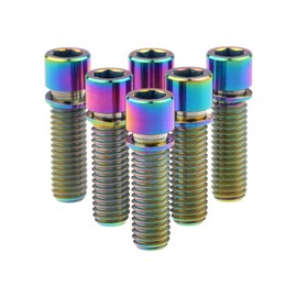 Wanyifa M8 x 25mm Titanium Ti Bolt with Washer for BMX Cycling Stem pack of 6 (Ranibow)