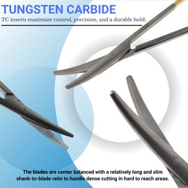Metzenbaum Scissors Tungsten Carbide Inserts Stainless Steel Surgical Medical Shears With Blunt/Blunt Tips Veterinary Professional Instruments (5.75" - Curved)