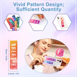 50PCS Calm Strips for Anxiety Sensory Stickers Calm Stickers for Relieve Adults Teens Fidgets Stress Office&Classroom Supplies Anxiety Relief Items with Tactile Textured Surface Patterns(Letter)