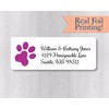 60ct - Dog Return Address Labels, Doggie Paw Print Return