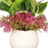 2pcs Artificial Aquarium Plants Silicone Flowers Reusable Resin Pots Fish