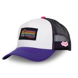 Von Dutch Unisex Surf Trucker Cap Adjustable Snapback Purple White Pink Size TU White One Size, White