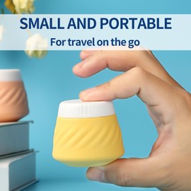 Gemice Recipientes de viaje para artículos de cambiador, tarros de crema de silicona, aprobados por la TSA recipientes de tamaño de viaje con bolsa de aseo, accesorios de viaje a prueba de fugas de