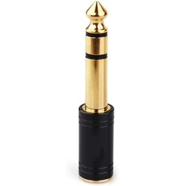 HSEUOPV is a Gold Plated 6.35mm (1/4") Male to 3.5mm (1/8") Female Stereo Audio Jack Adapter - Pure Copper TRS Plug, Compatible with Aluminum Case, Suitable for Earphones, Digital Pianos, Speakers