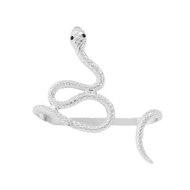 XNHIU Snake Hand Bracelet Open Snake Cuff Bangle Bracelet Adjustable Animal Cuff Bracelet Punk Serpent Bracelet for Women and Girls (Silver)