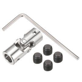 sourcing map 12mm to 12mm ID Steering Universal Joint Shaft Coupling,L52XD20 Metal 45°Degree Rotatable Joints Coupler with Screws Wrench Set for Model Car Ship Drive Shaft Motor Connection