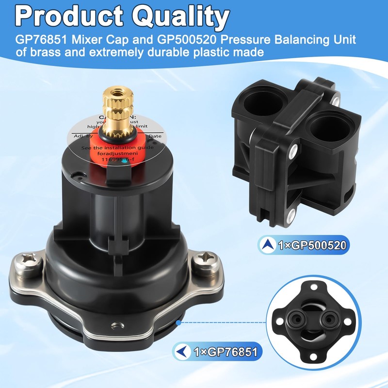 GP76851 Mixer Cap and GP500520 Pressure Balancing Unit, Compatible with