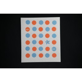 Skoy Cloth - 2-Pack Eco-Friendly & Reusable Swedish Dishcloth, for Kitchen & Household Use, Plastic-Free Packaging, Dishwasher Safe, Designer Series – Dots/Abstract, White Cloth