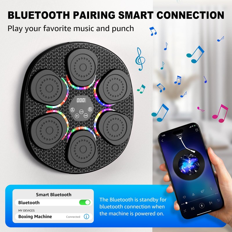 Music Boxing Machine for Kids Adults, Smart Interactive Music Punching