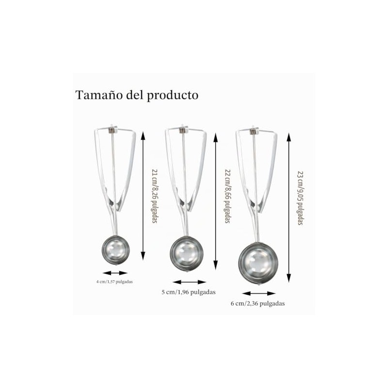3 Piezas Cuchara Para Helado, Cuchara Helado, Cucharadas De Galletas