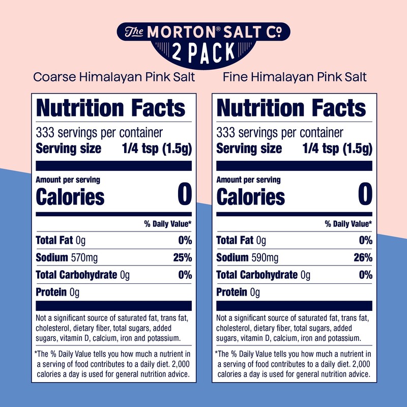 Morton Himalayan Pink Salt Set - Fine (17.6 oz) &