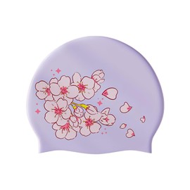 Silicone Swim Cap, YondestStars Swimming Cap for Women/Men/Youth, Bathing Caps for Long & Short Hair, Swimming Accessories for Adult (Cherry Blossom)