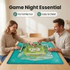 Aesthetic Watercolor Mahjong Mat, Durable & Easy Clean Blue-Green Game