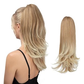 HSAJS Pferdeschwanz Verlängerung Klauen Clip Groß Dutt Haarteil Langer lockiger Haarverlängerungen Clip Natürliche Synthetische Haarteile Ponytail Extension für Frauen