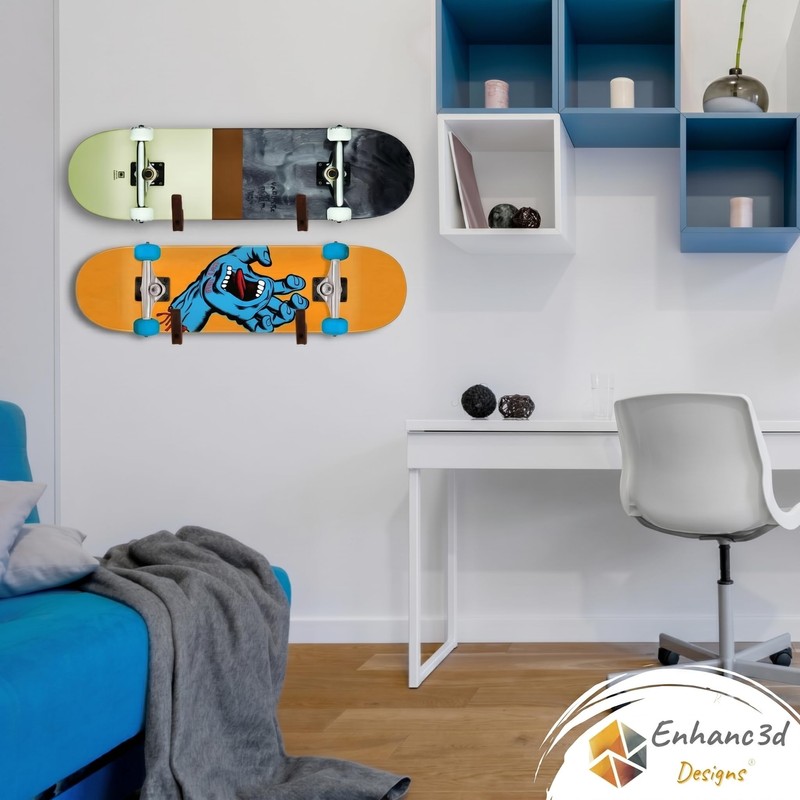 Enhanc3d Designs - Skateboard Wall Mount - Skate, Surf Skate
