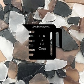 CYS EXCEL Sea Glass 24 Ounces Black & Brown & Clear Mix | Multiple Color Choices Crushed Glass Vase Filler | Aquarium Nautical Décor for Art Crafts Flat Frosted Dyed Color Stone