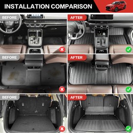 Utiiy Cargo Mat with Floor Liner Fit for 2023-2024 2025 Honda CRV Hybrid Accessories, Cargo Liner TPE Floor Mat for Honda CR-V Accessories(Fit Upper Deck, Cargo Mat+Seat Back Cover+Floor Mat)