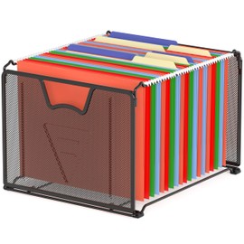 Simple Houseware Mesh Hanging File Folder Organizer, Black
