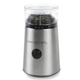 HomeCraft HCCG1SS Grinder Mill with Large 12 Cup Capacity, One Touch Operation, Dishwasher Safe Bowl, Perfect for Nuts, Spices & Herbs, Stainless steel