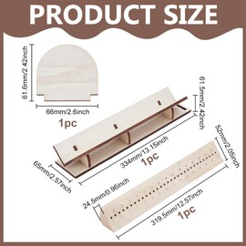 BENECREAT Old Lace Wood Bookbinding Punching Cradle with Piercing Guide, 334x65.5x61.5mm Book Binding Tool for Used to Make Sample Kits