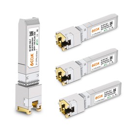 6COMGIGA 2Pack 10GBase-T SFP+ Transceiver, SFP+ RJ45 Copper Module for Cisco SFP-10G-T-S, Ubiquiti UF-RJ45-10G, Netgear, D-Link, Supermicro, TP-Link, up to 30m [4 Pack]