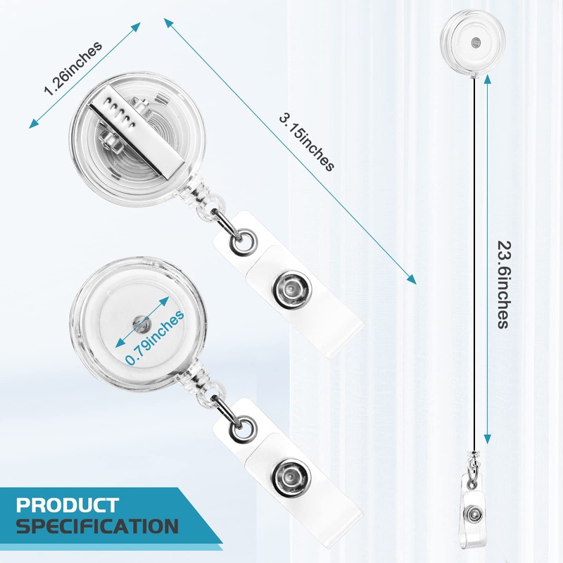 2 Pack Badge Reels Retractable with Swivel Alligator Clip Retractable