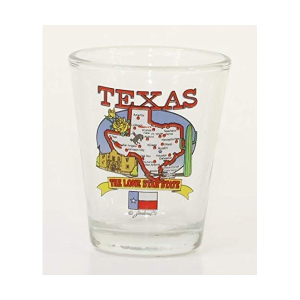 Texas State Elements Map Shot Glass